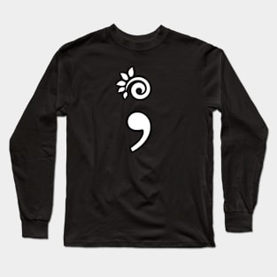 Semicolon with spiral and leaves Long Sleeve T-Shirt